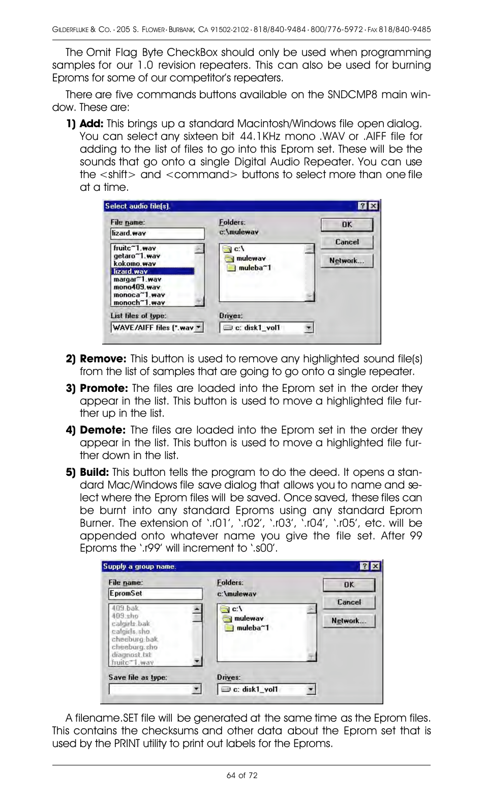 Gilderfluke&Co 8 Bit Digital Audio Systems User Manual | Page 72 / 80