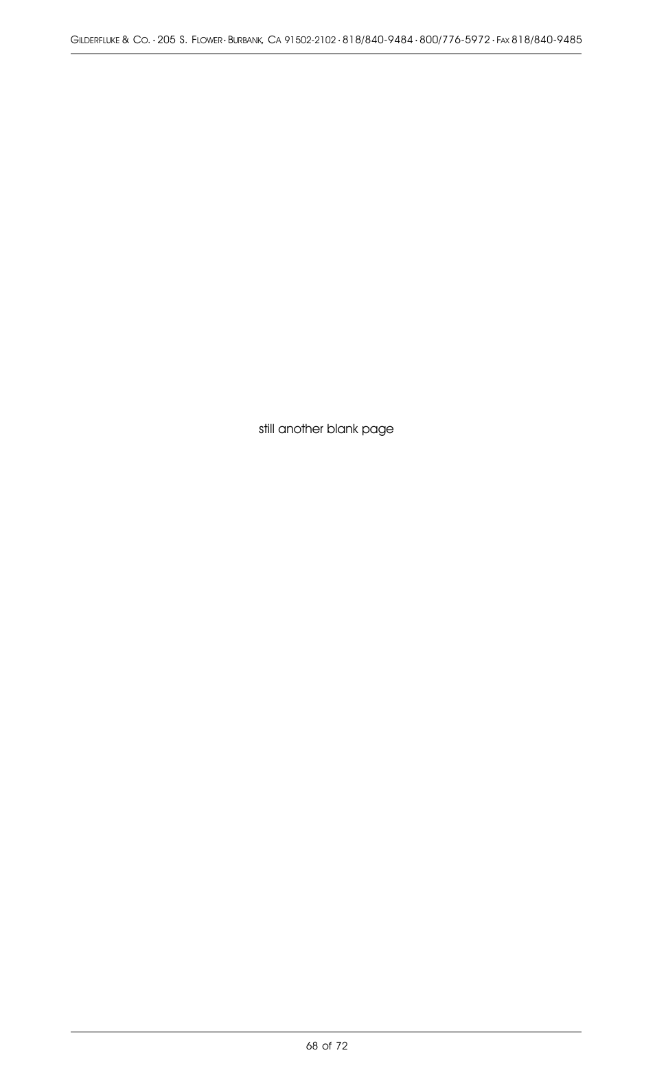 Still another blank page | Gilderfluke&Co 8 Bit Digital Audio Systems User Manual | Page 76 / 80