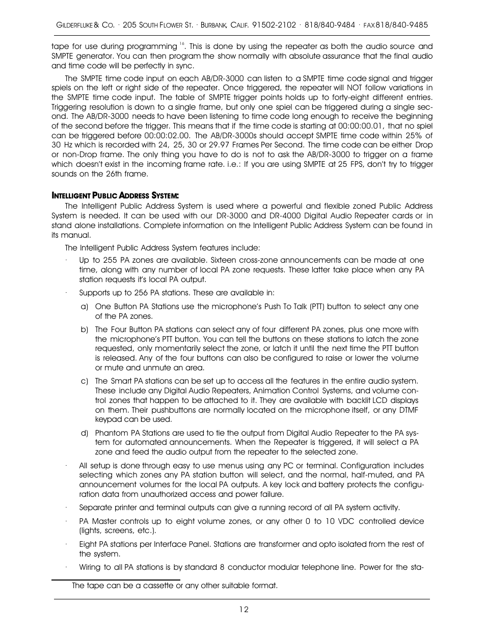 Gilderfluke&Co 16 Bit CD-Quality Digital Audio Systems User Manual | Page 20 / 100
