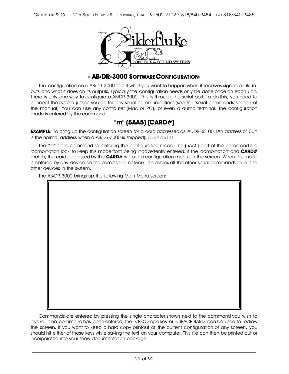 Ab/dr-3000 s, M" (5aa5) (card#) | Gilderfluke&Co 16 Bit CD-Quality Digital Audio Systems User Manual | Page 37 / 100