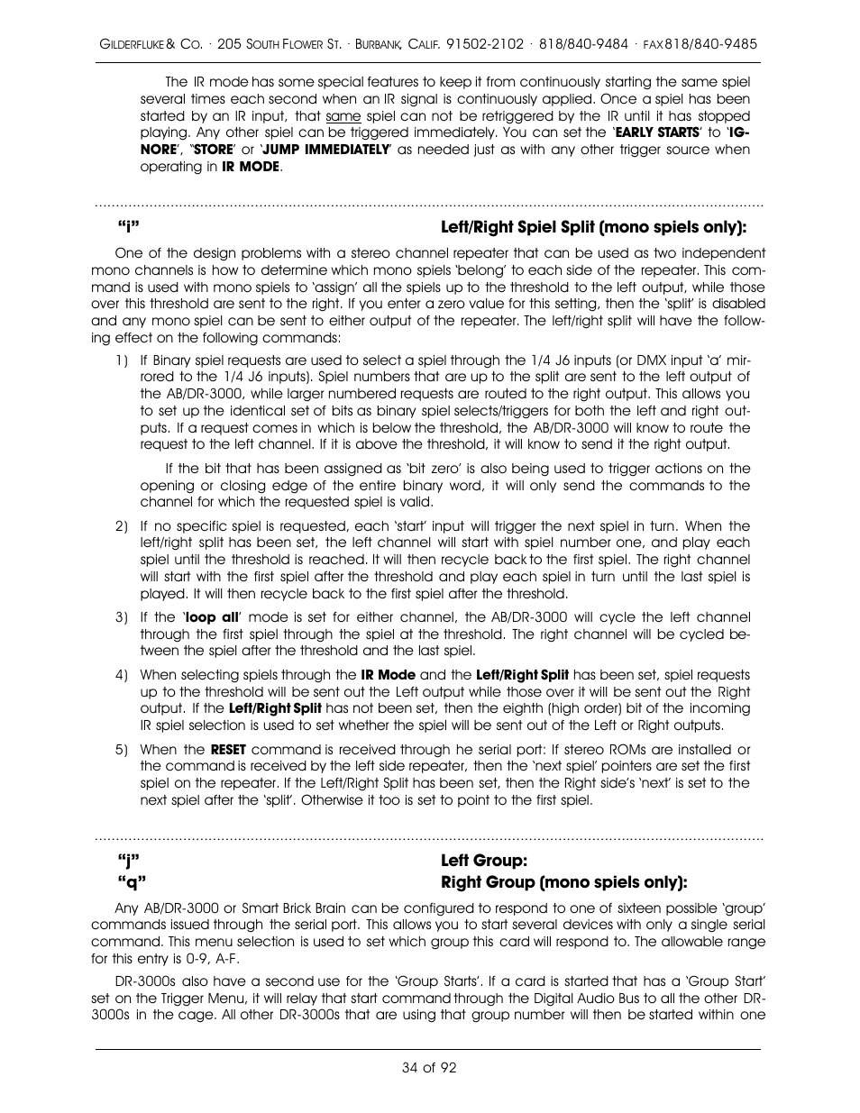 Gilderfluke&Co 16 Bit CD-Quality Digital Audio Systems User Manual | Page 42 / 100