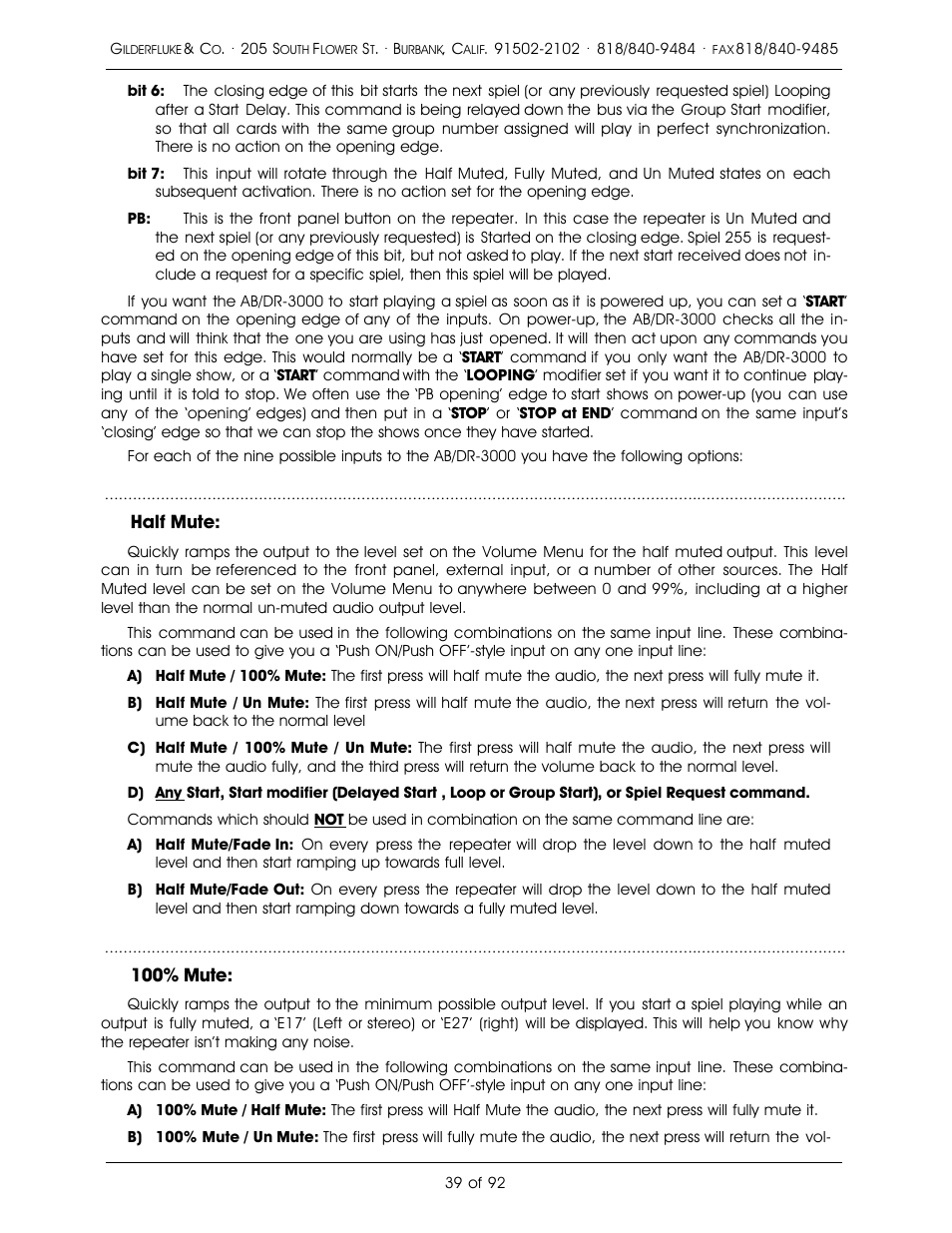 Gilderfluke&Co 16 Bit CD-Quality Digital Audio Systems User Manual | Page 47 / 100