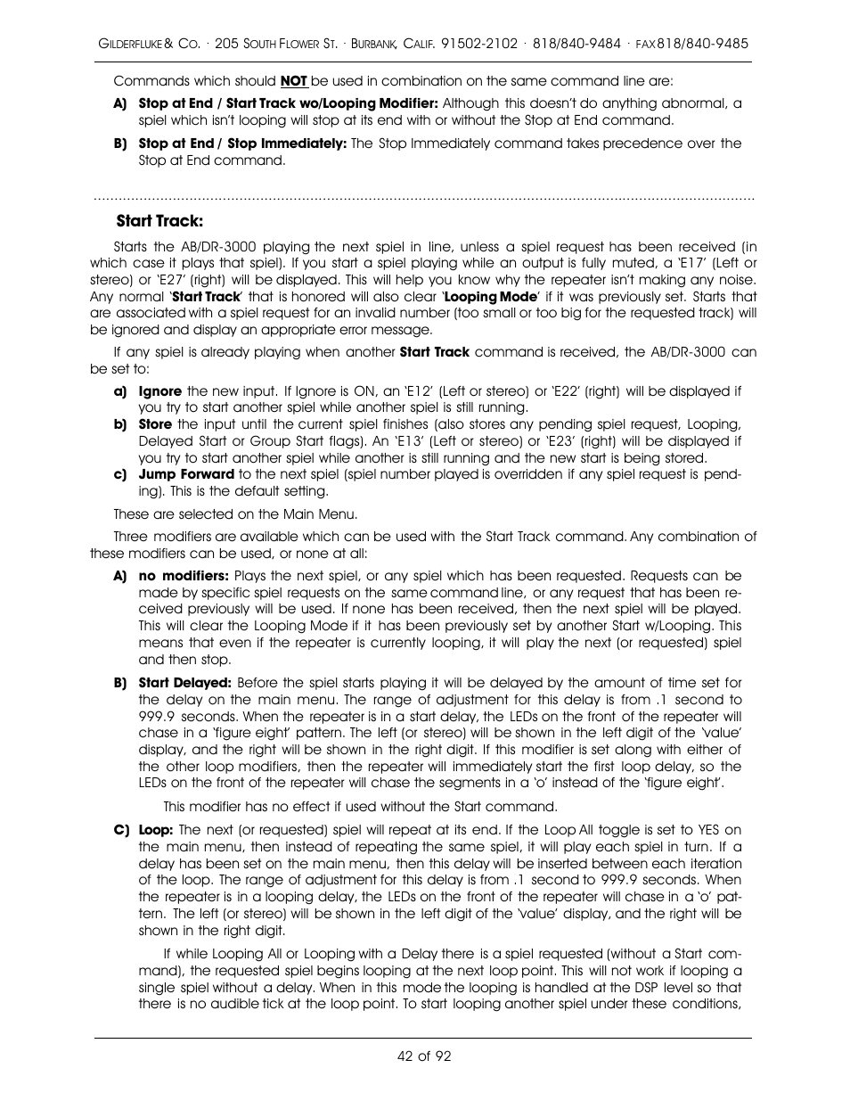 Gilderfluke&Co 16 Bit CD-Quality Digital Audio Systems User Manual | Page 50 / 100