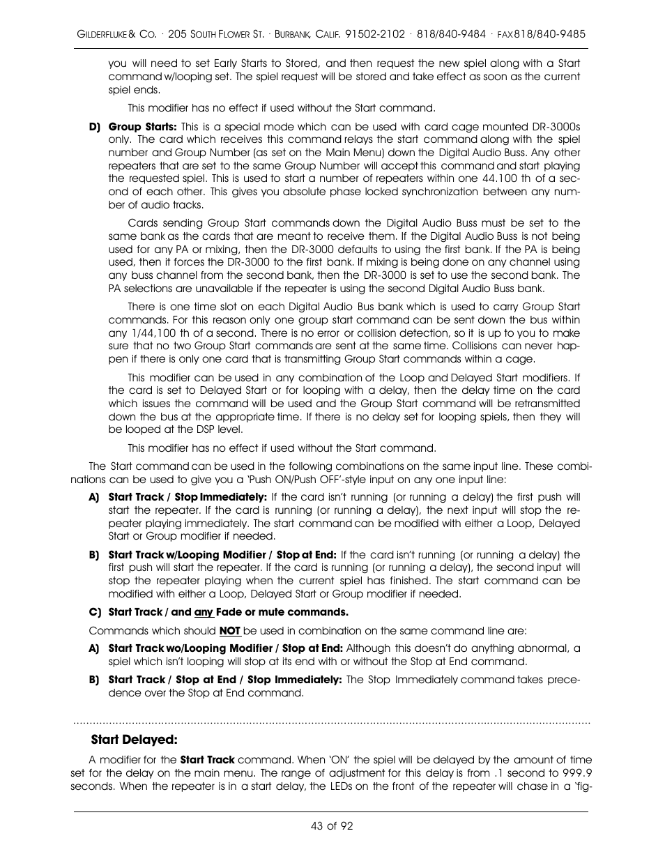 Gilderfluke&Co 16 Bit CD-Quality Digital Audio Systems User Manual | Page 51 / 100
