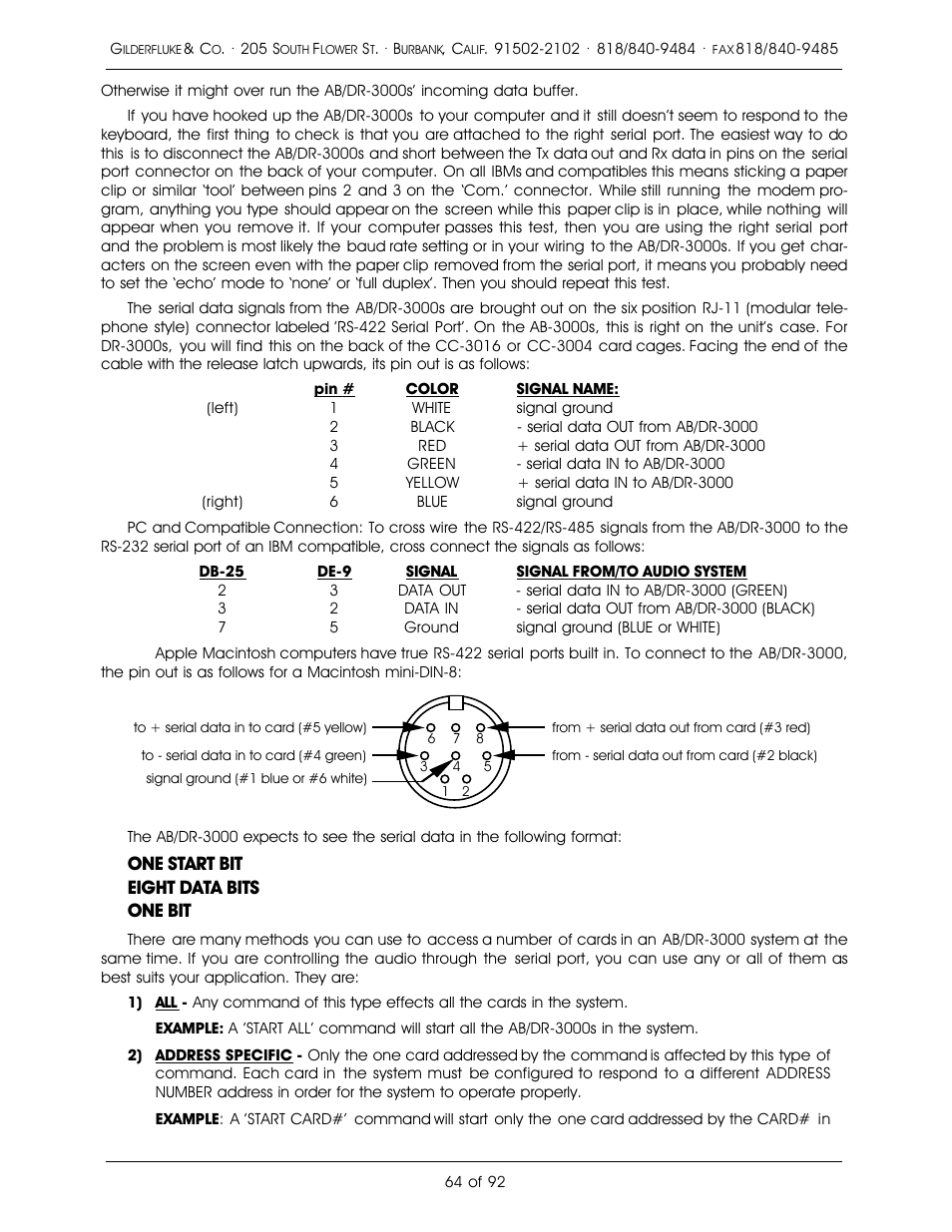 Gilderfluke&Co 16 Bit CD-Quality Digital Audio Systems User Manual | Page 72 / 100