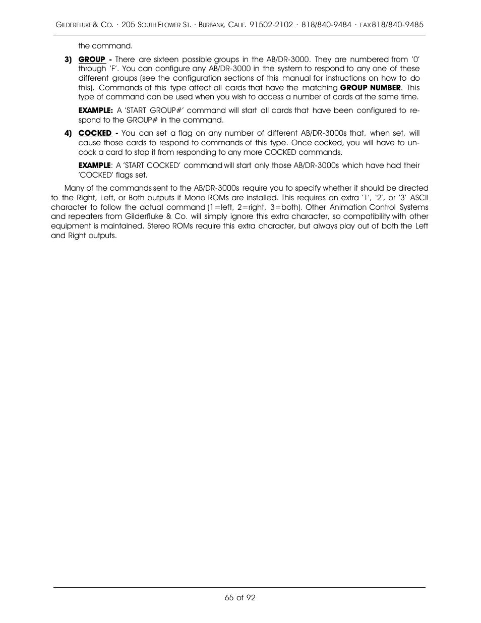 Gilderfluke&Co 16 Bit CD-Quality Digital Audio Systems User Manual | Page 73 / 100