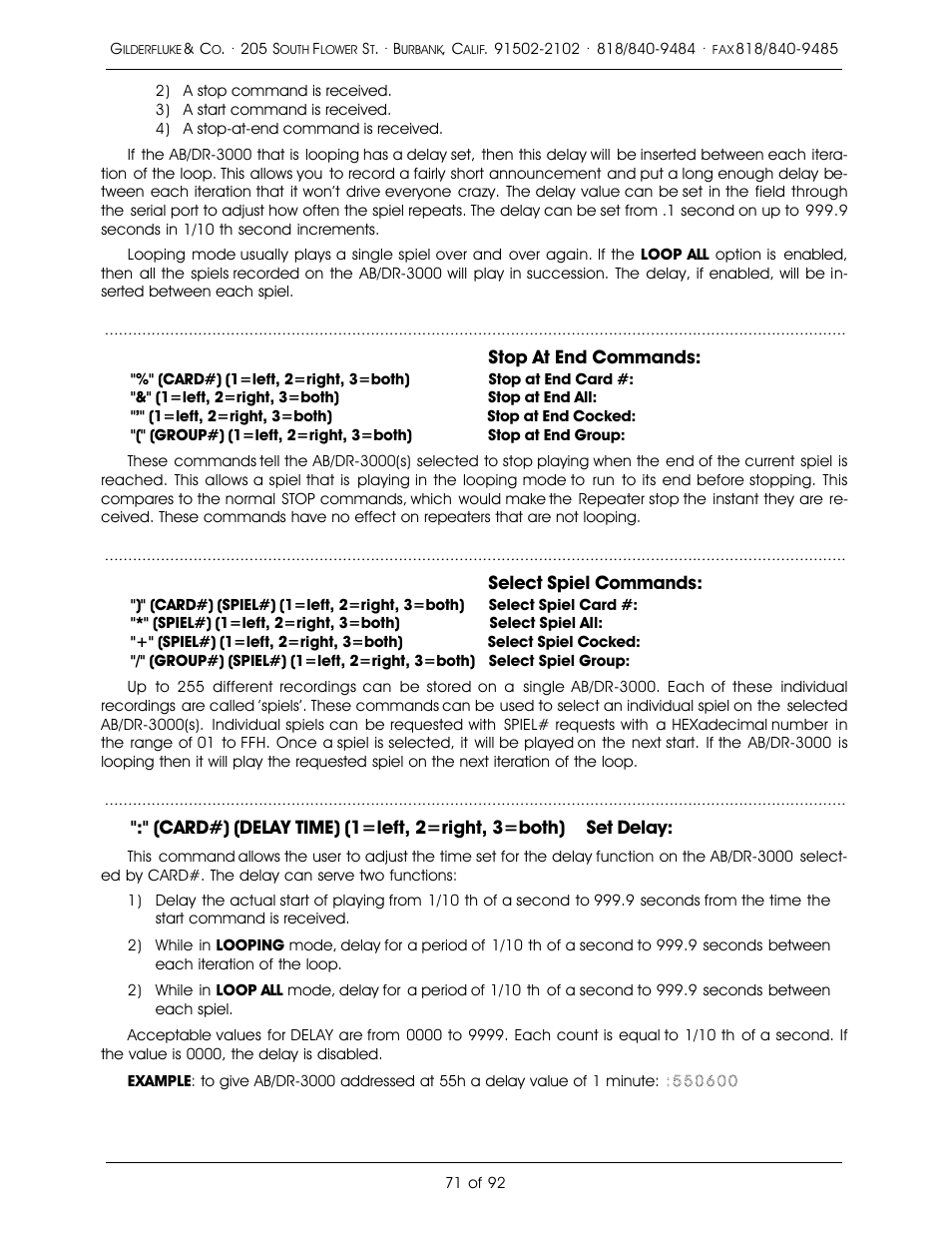 Gilderfluke&Co 16 Bit CD-Quality Digital Audio Systems User Manual | Page 79 / 100
