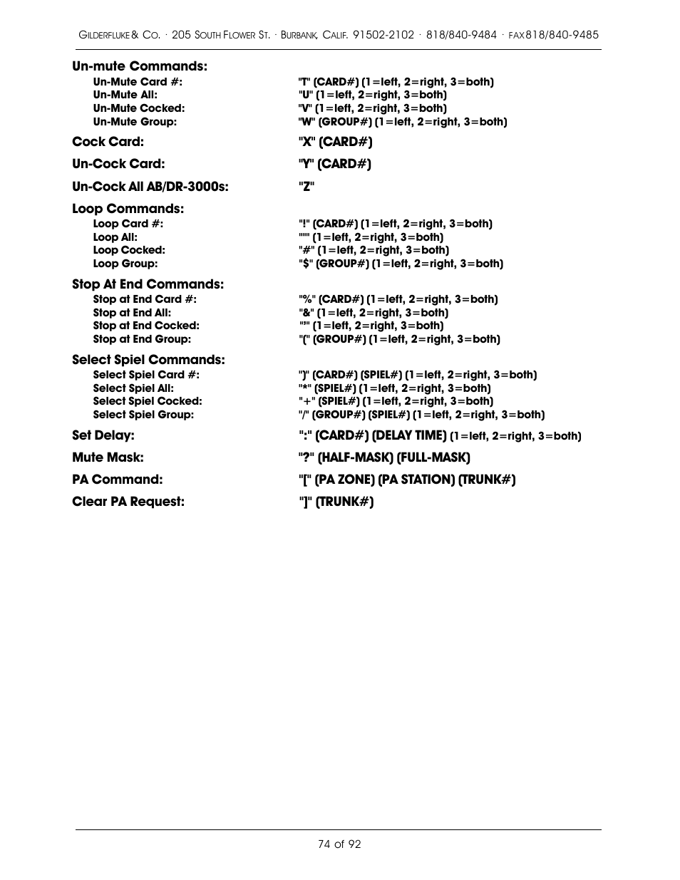 Gilderfluke&Co 16 Bit CD-Quality Digital Audio Systems User Manual | Page 82 / 100