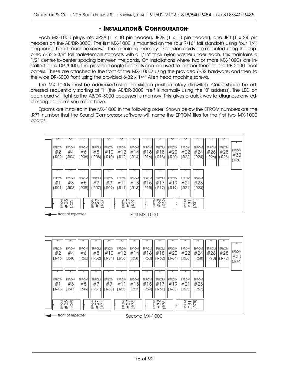 Nstallation, Onfiguration | Gilderfluke&Co 16 Bit CD-Quality Digital Audio Systems User Manual | Page 84 / 100