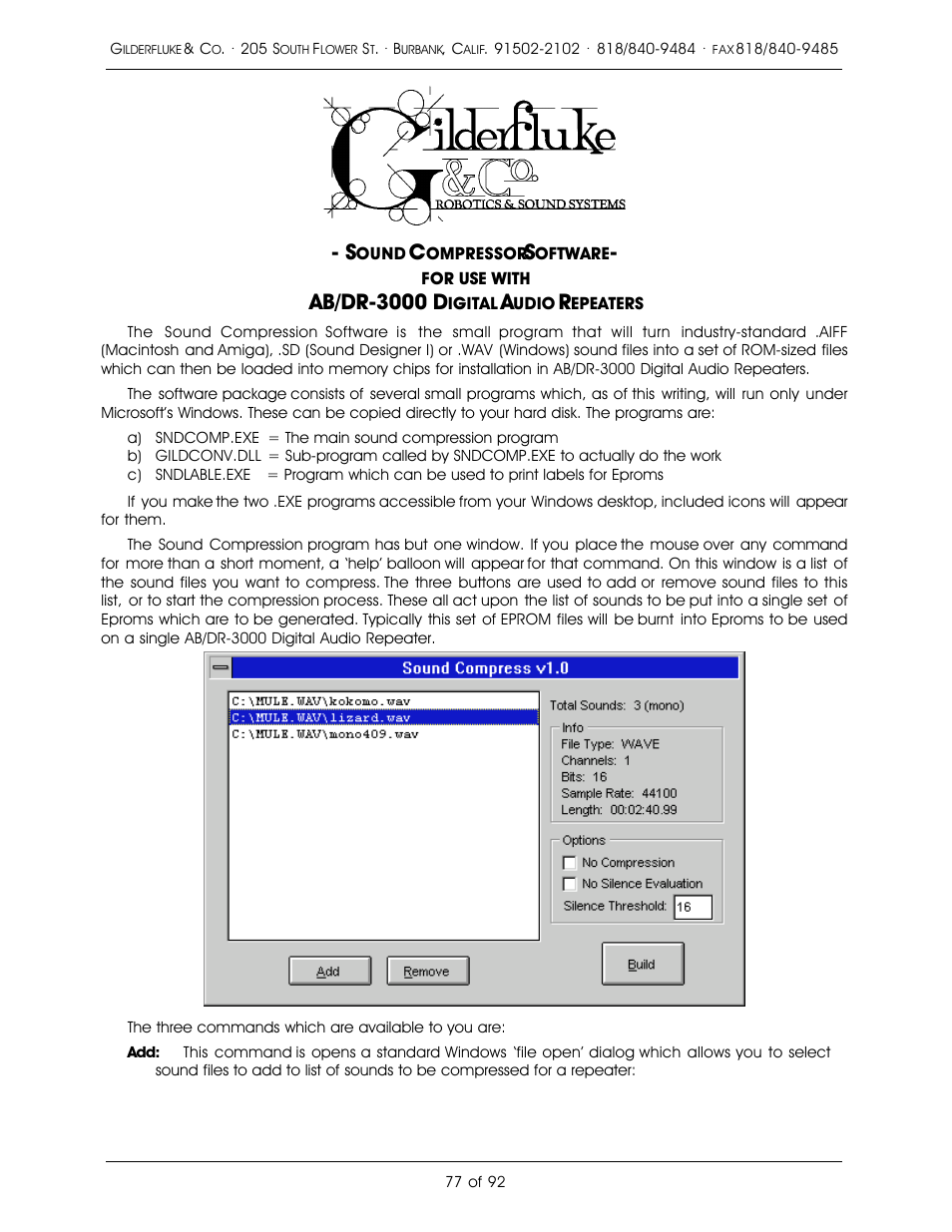 Ab/dr-3000 d | Gilderfluke&Co 16 Bit CD-Quality Digital Audio Systems User Manual | Page 85 / 100