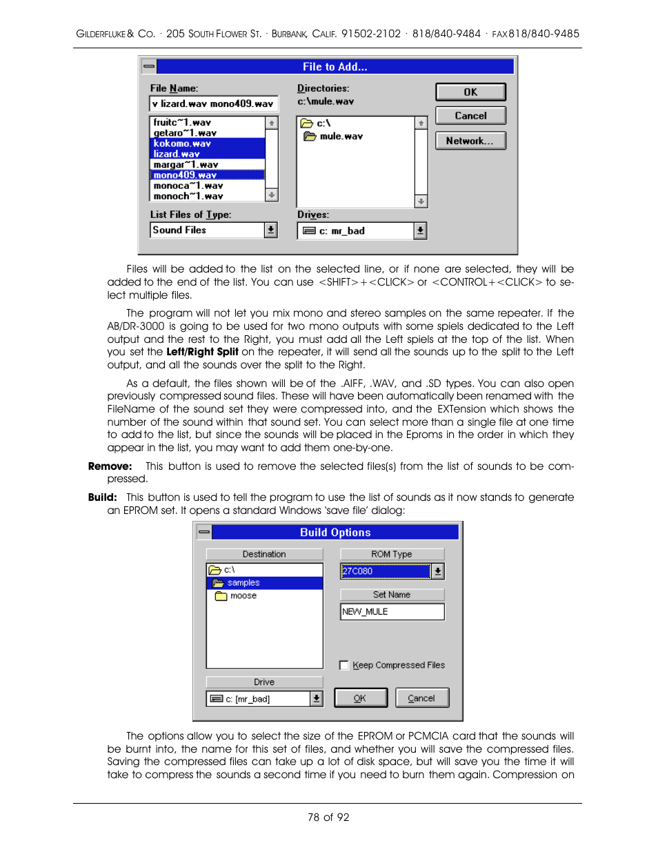 Gilderfluke&Co 16 Bit CD-Quality Digital Audio Systems User Manual | Page 86 / 100