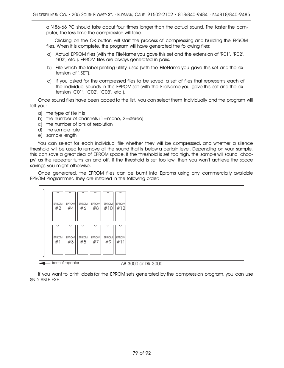 Gilderfluke&Co 16 Bit CD-Quality Digital Audio Systems User Manual | Page 87 / 100