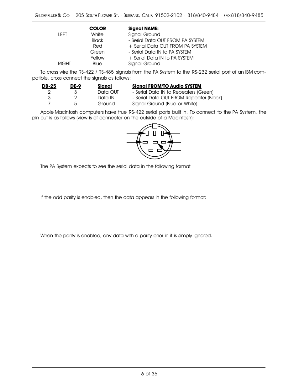 Gilderfluke&Co PA System User Manual | Page 10 / 39