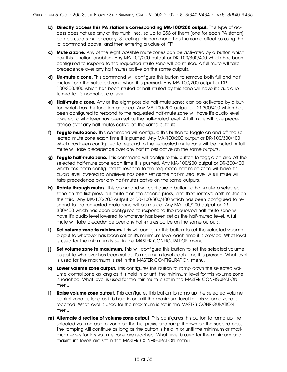 Gilderfluke&Co PA System User Manual | Page 19 / 39