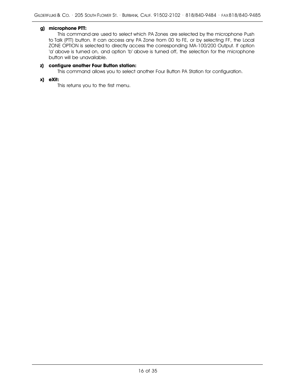 Gilderfluke&Co PA System User Manual | Page 20 / 39