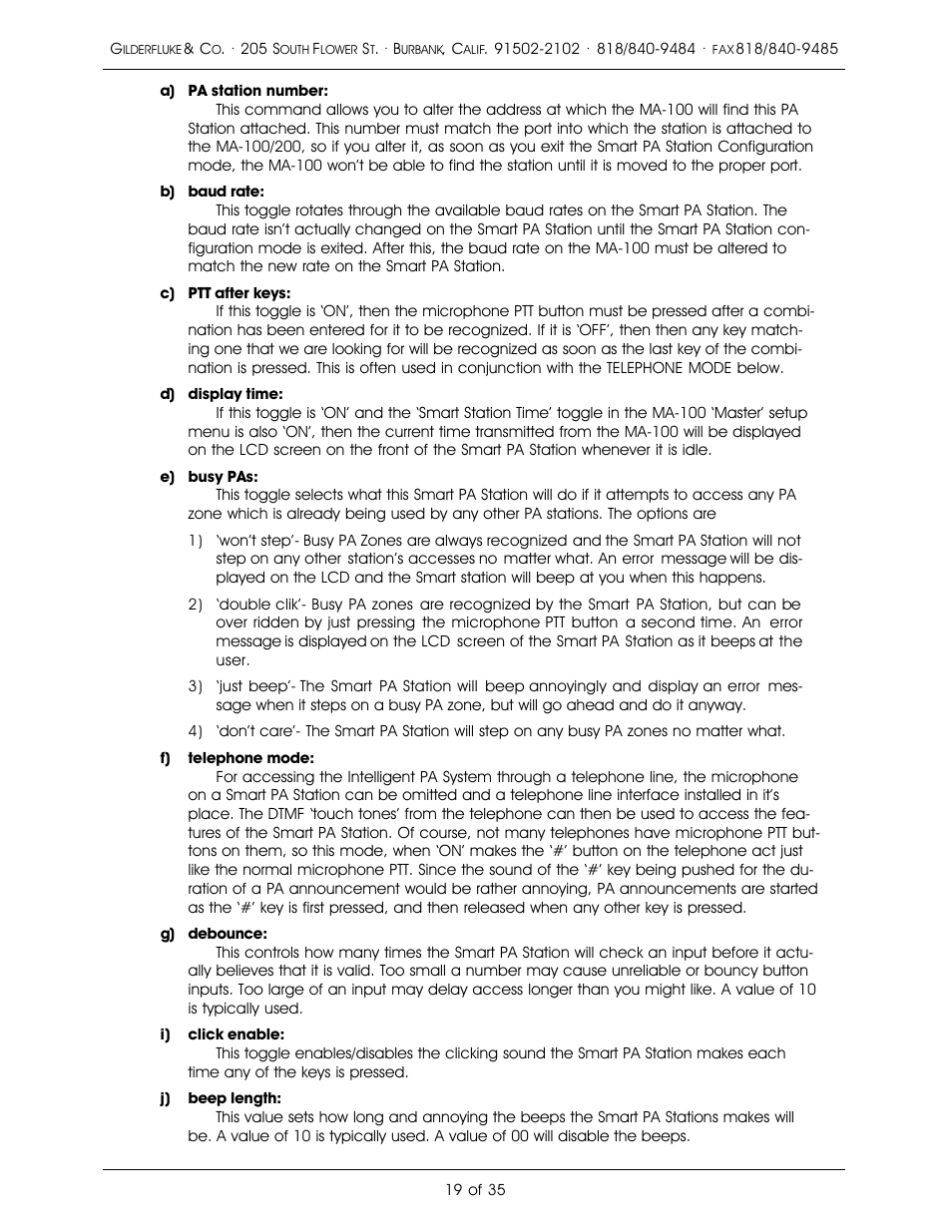 Gilderfluke&Co PA System User Manual | Page 23 / 39