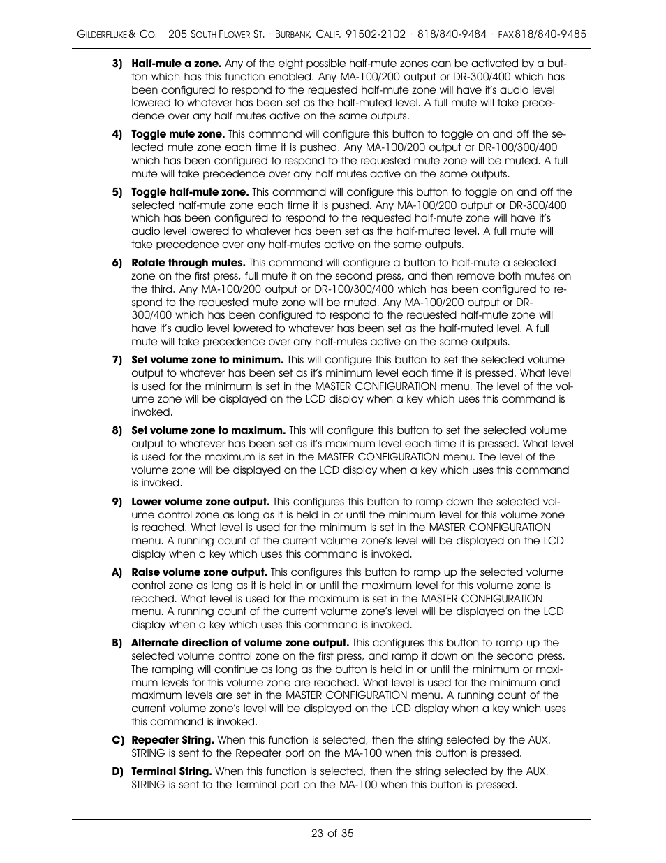 Gilderfluke&Co PA System User Manual | Page 27 / 39