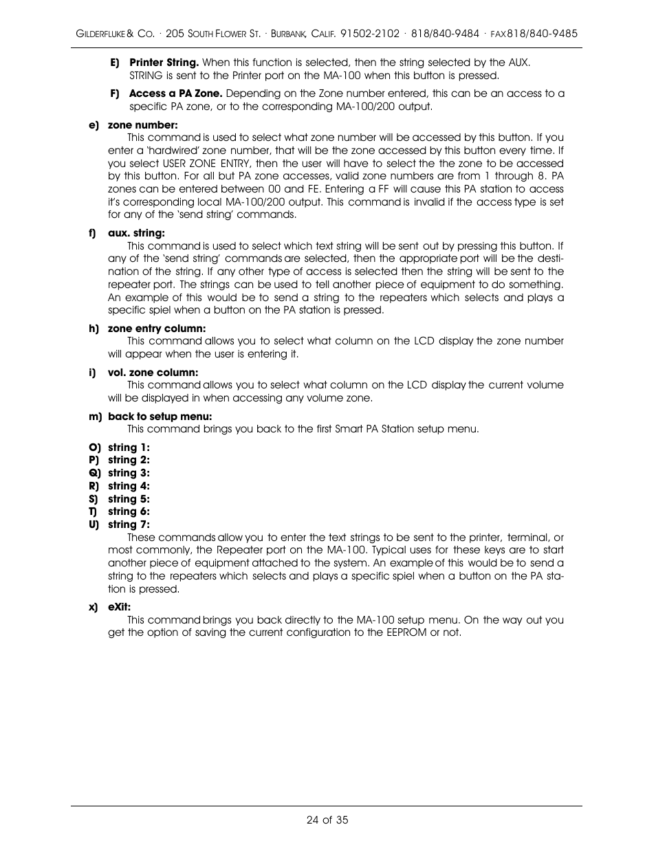 Gilderfluke&Co PA System User Manual | Page 28 / 39