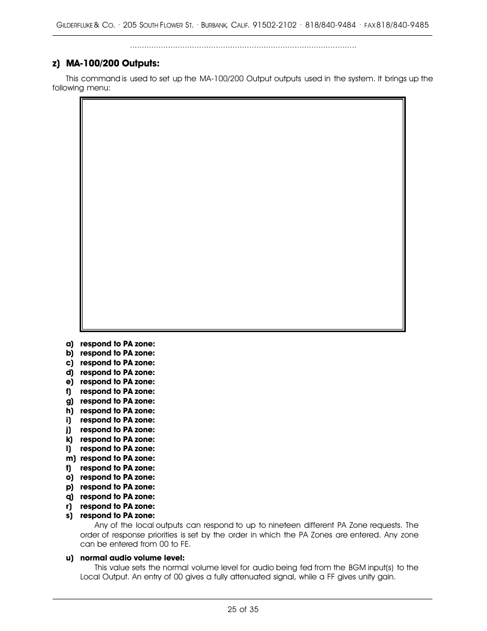 Gilderfluke&Co PA System User Manual | Page 29 / 39
