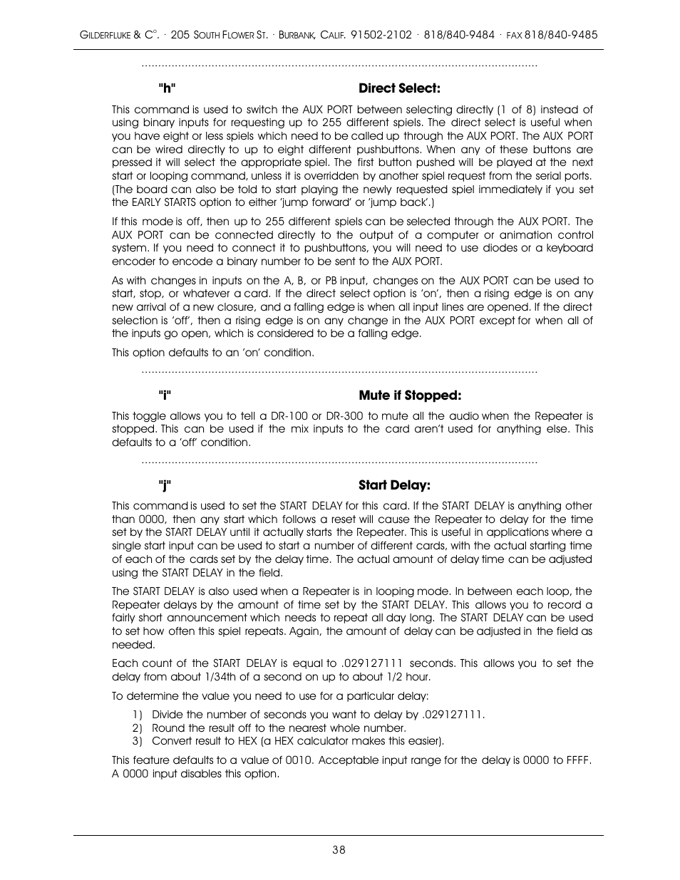 Gilderfluke&Co old MACs 8 bit Digital Audio System User Manual | Page 48 / 110