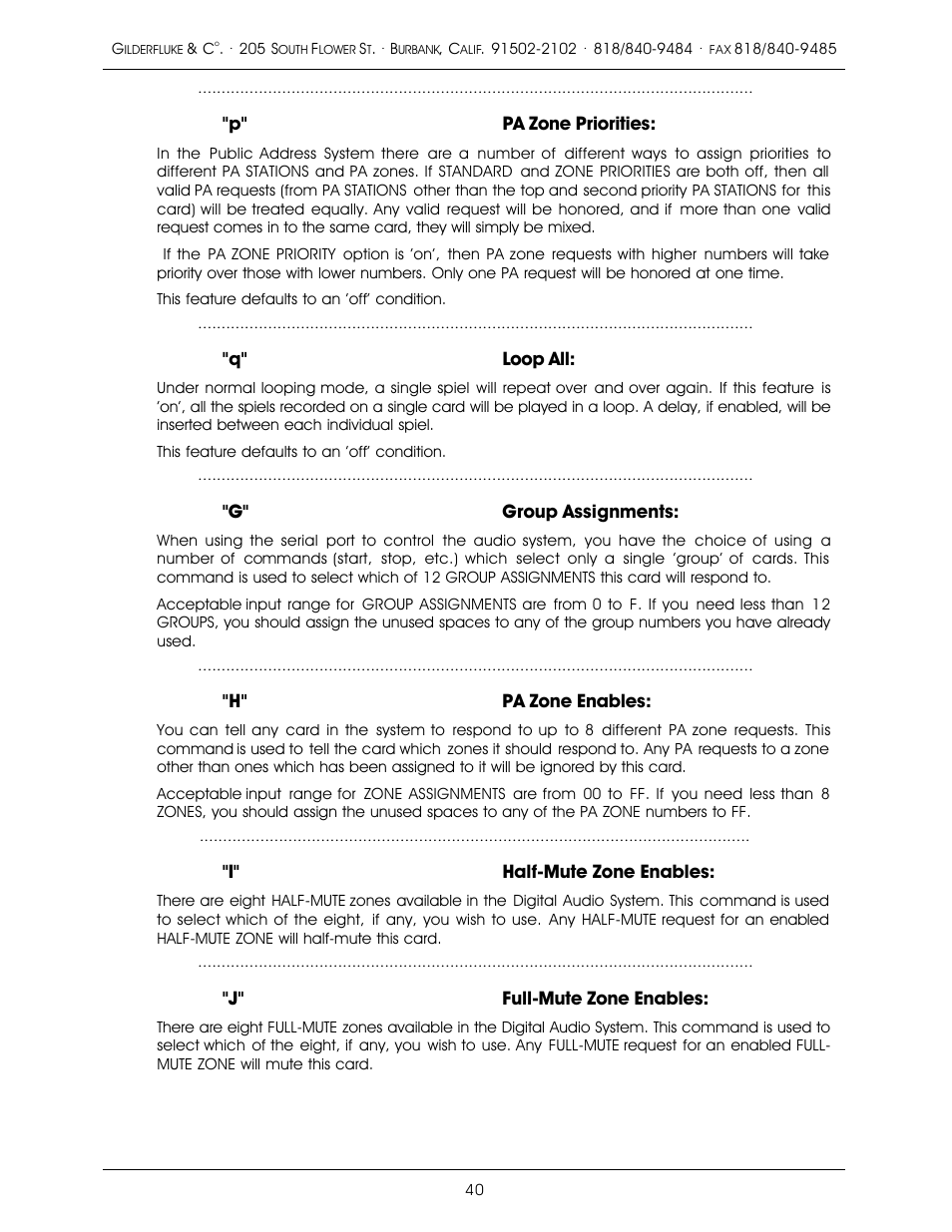 Gilderfluke&Co old MACs 8 bit Digital Audio System User Manual | Page 50 / 110