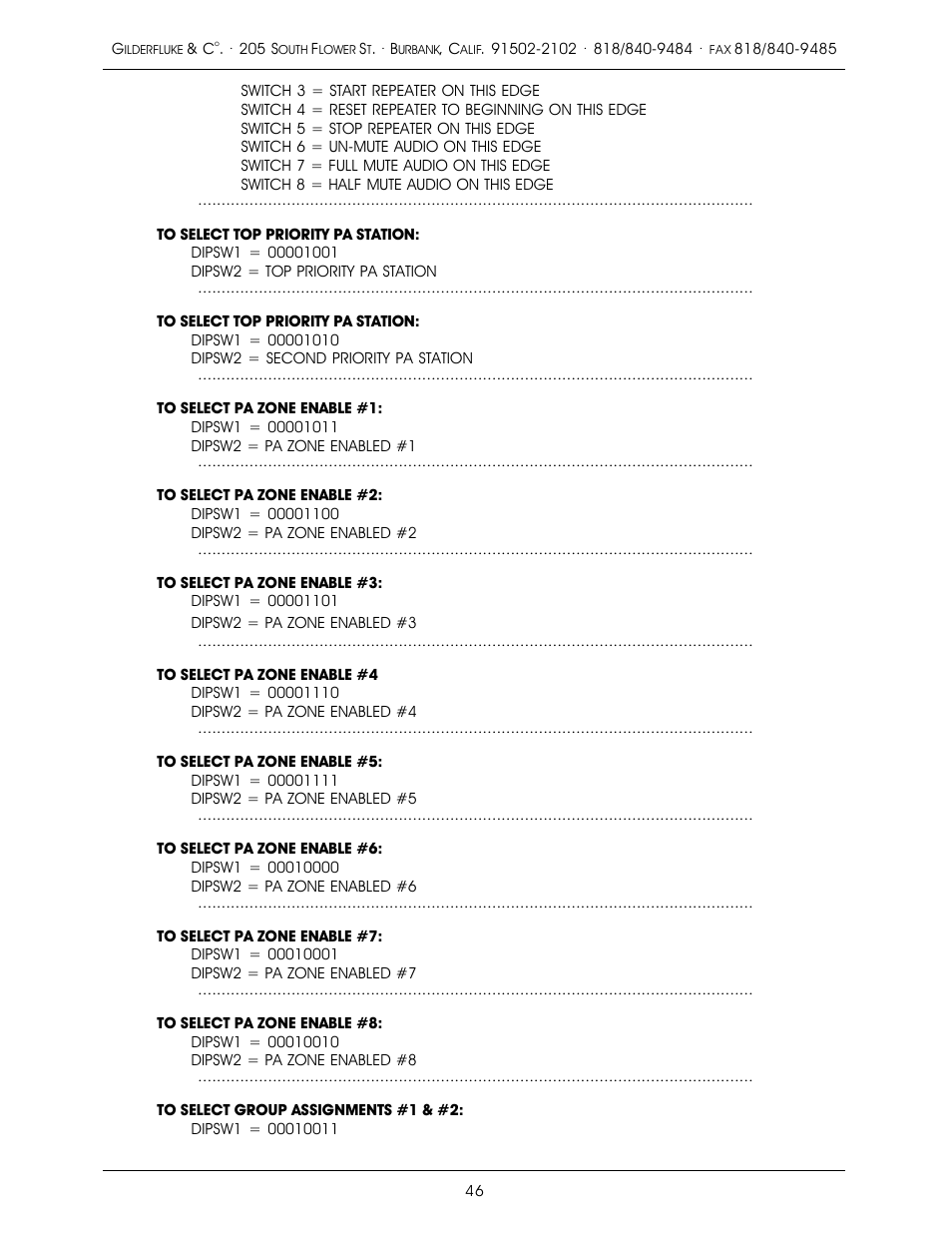 Gilderfluke&Co old MACs 8 bit Digital Audio System User Manual | Page 56 / 110