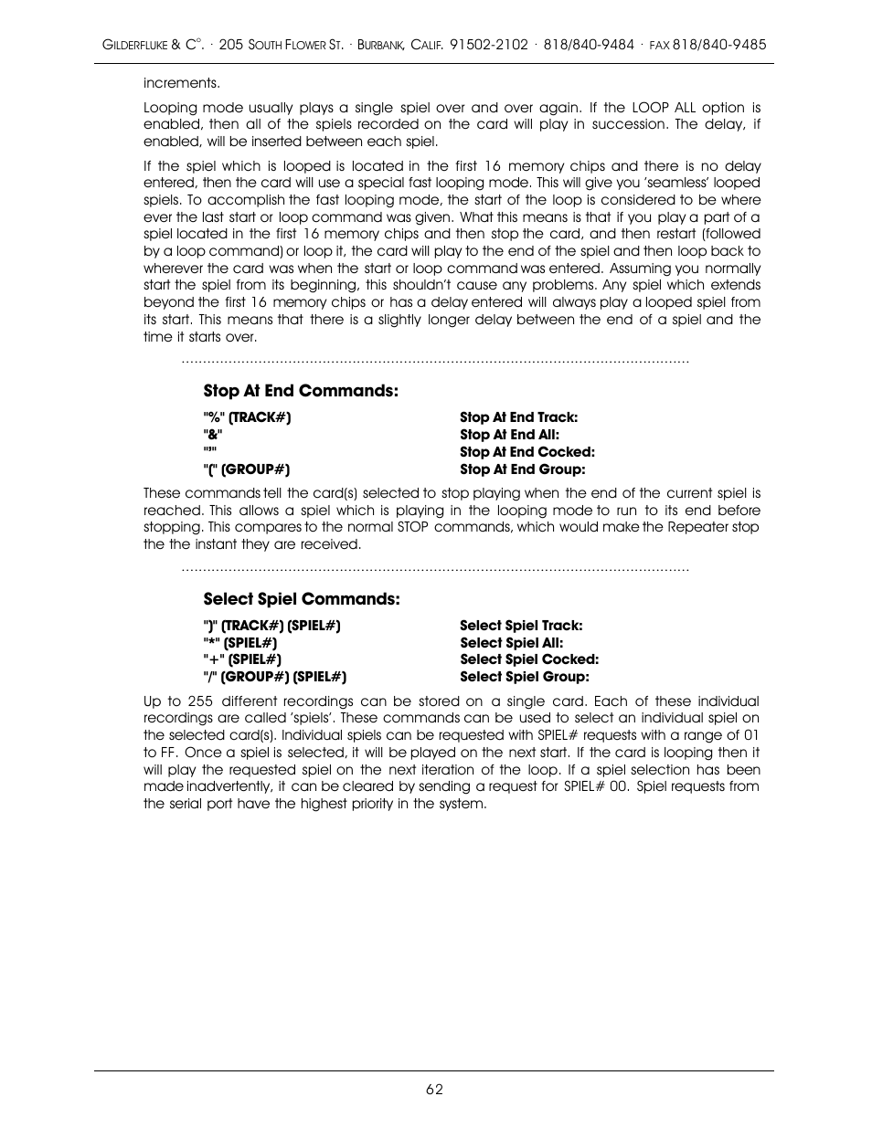 Gilderfluke&Co old MACs 8 bit Digital Audio System User Manual | Page 72 / 110