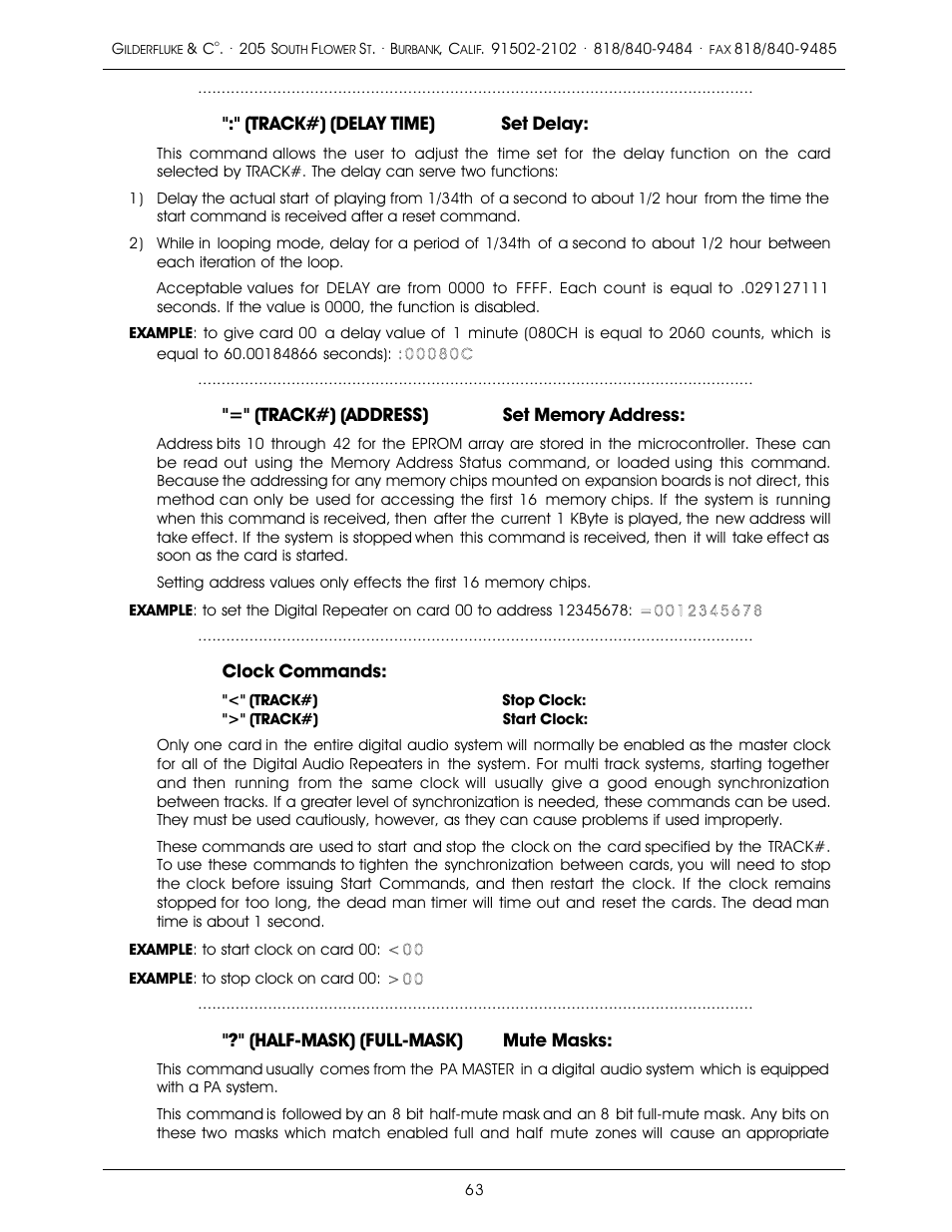 Gilderfluke&Co old MACs 8 bit Digital Audio System User Manual | Page 73 / 110