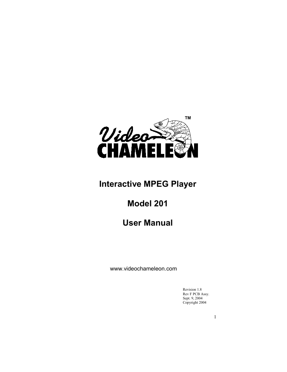 Gilderfluke&Co Video Chameleon User Manual | 12 pages