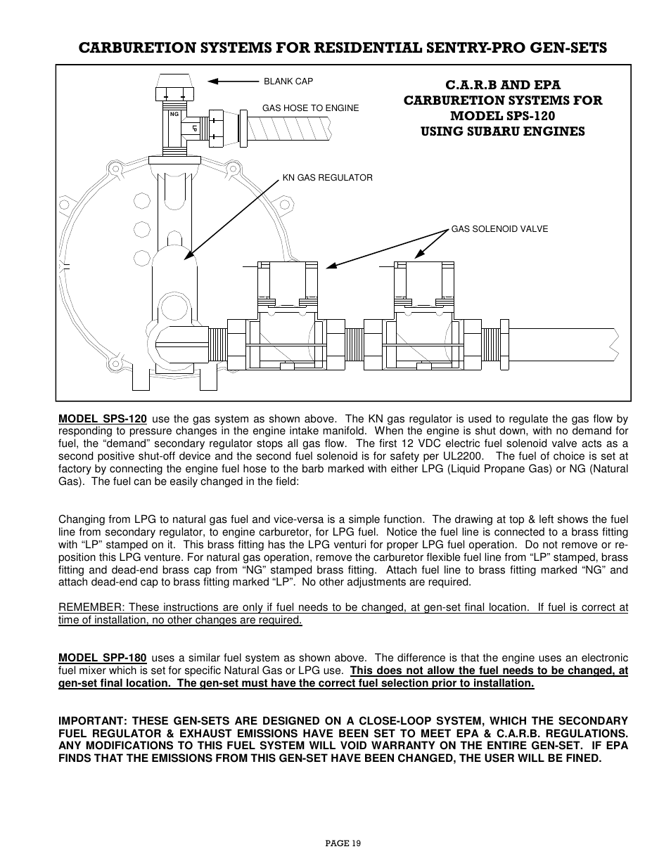 Gillette Generators SPP-180 User Manual | Page 19 / 32