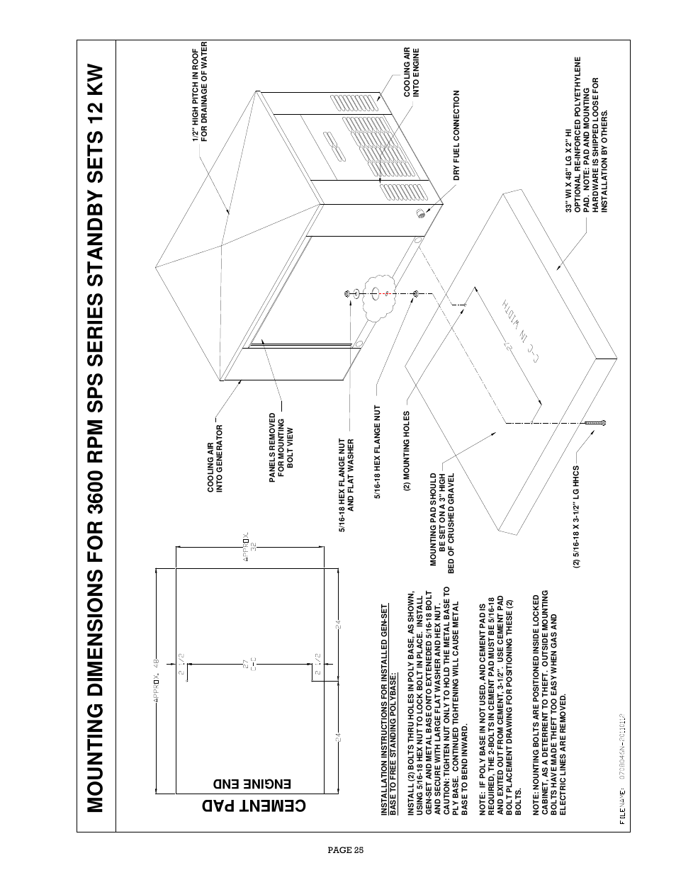 Ce me nt p ad, En gin e e nd | Gillette Generators SPP-180 User Manual | Page 25 / 32