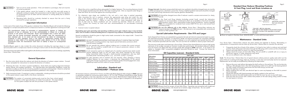 Grove Gear Cast Iron – Narrow (NH Series) User Manual | Page 2 / 8