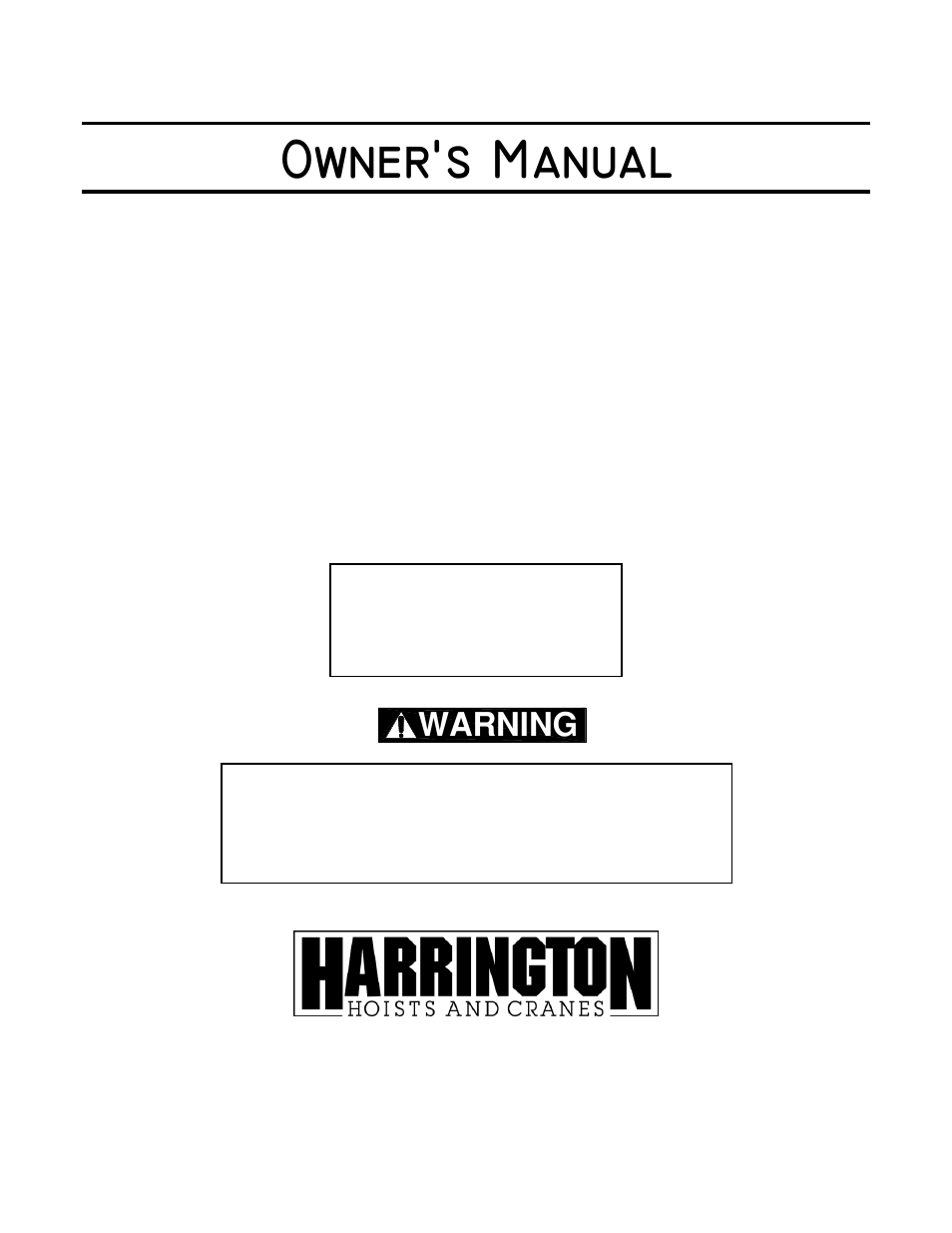 Harrington Hoists and Cranes CF Hand Chain Hoist User Manual | 48 pages