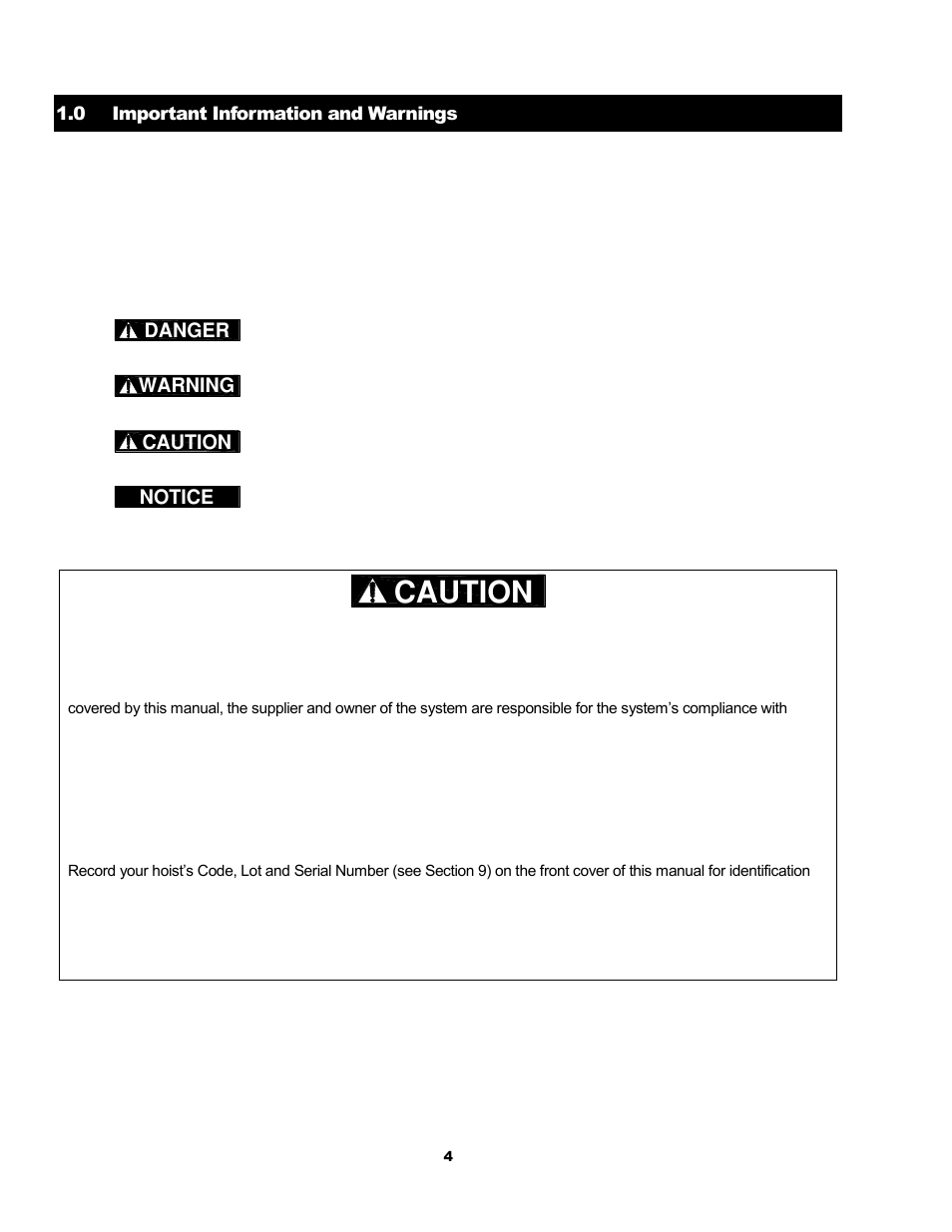 Harrington Hoists and Cranes CF Hand Chain Hoist User Manual | Page 4 / 48