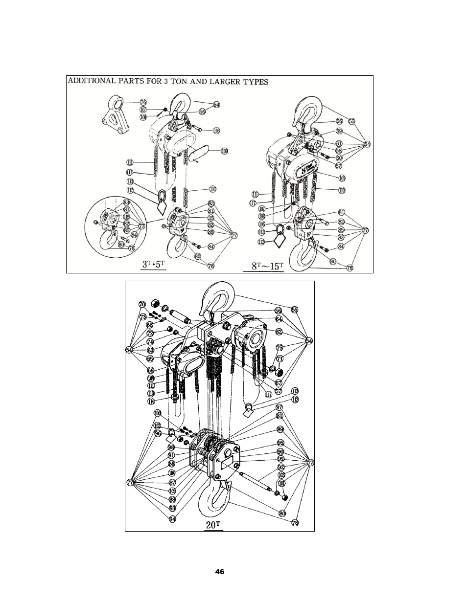 Harrington Hoists and Cranes CB Hand Chain Hoist User Manual | Page 46 / 56