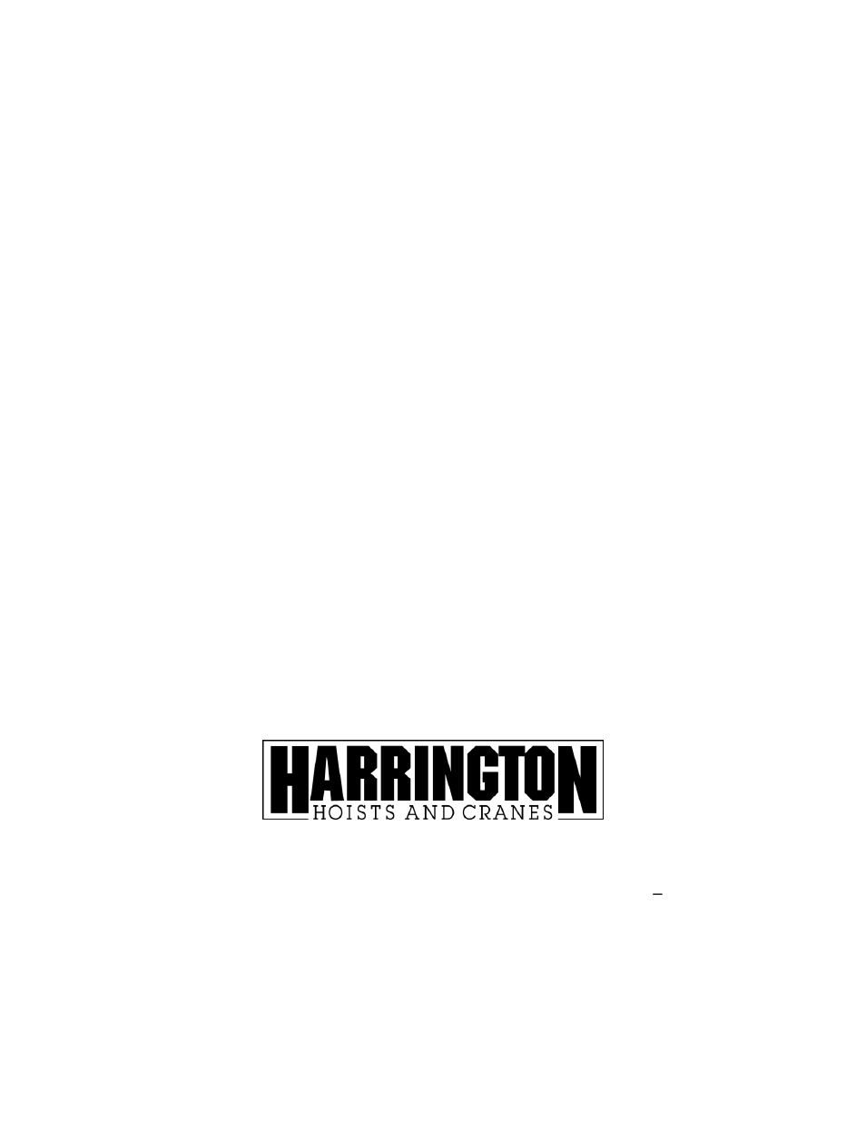 Harrington Hoists and Cranes CB Hand Chain Hoist User Manual | Page 56 / 56