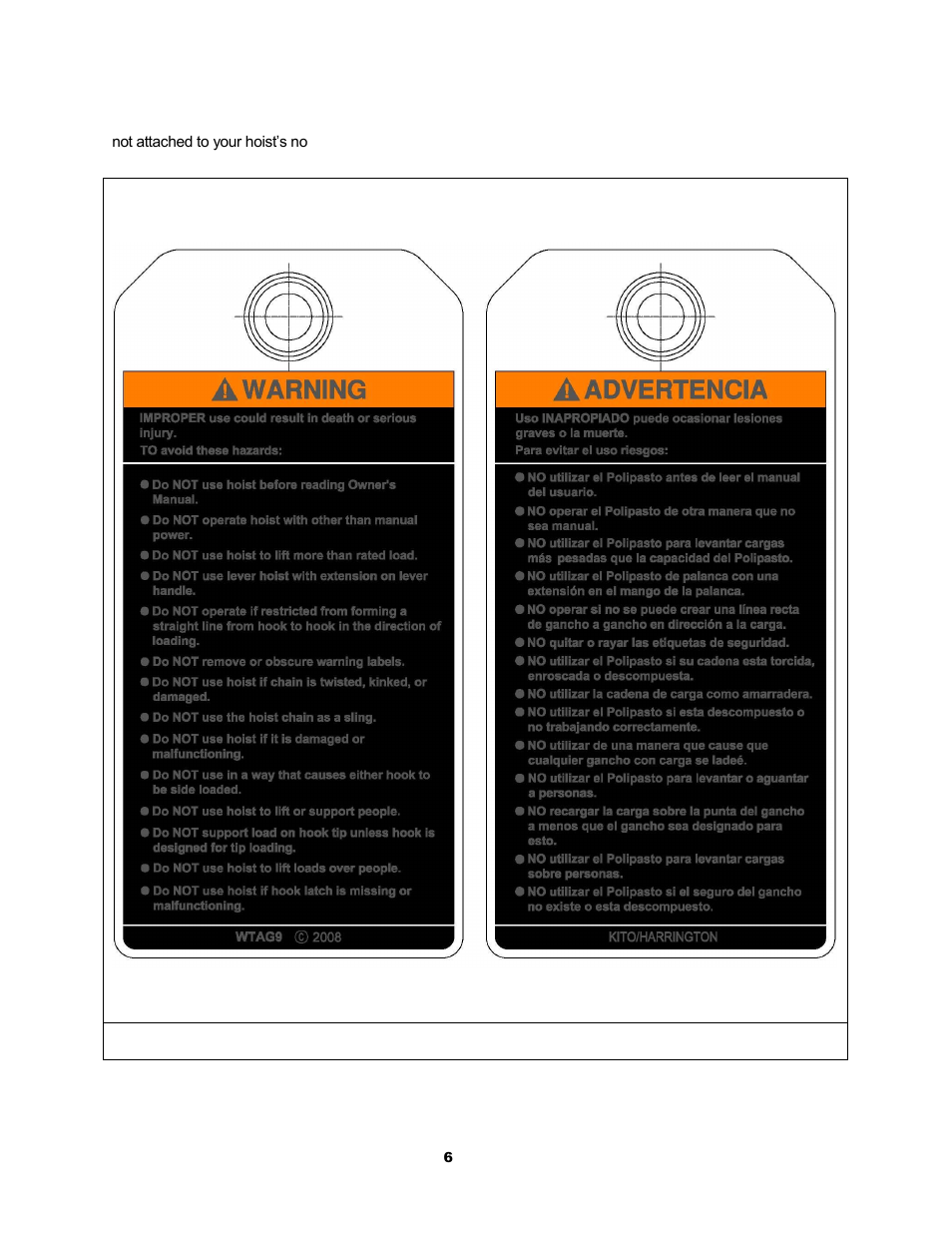 Harrington Hoists and Cranes CB Hand Chain Hoist User Manual | Page 6 / 56