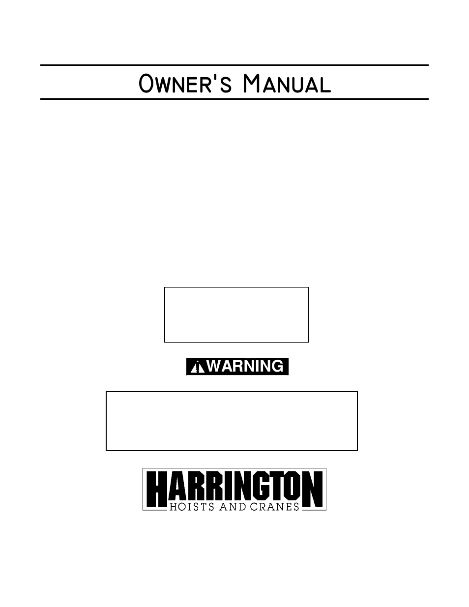 Harrington Hoists and Cranes (N)ER Hoist - ((N)ER2) User Manual | 96 pages