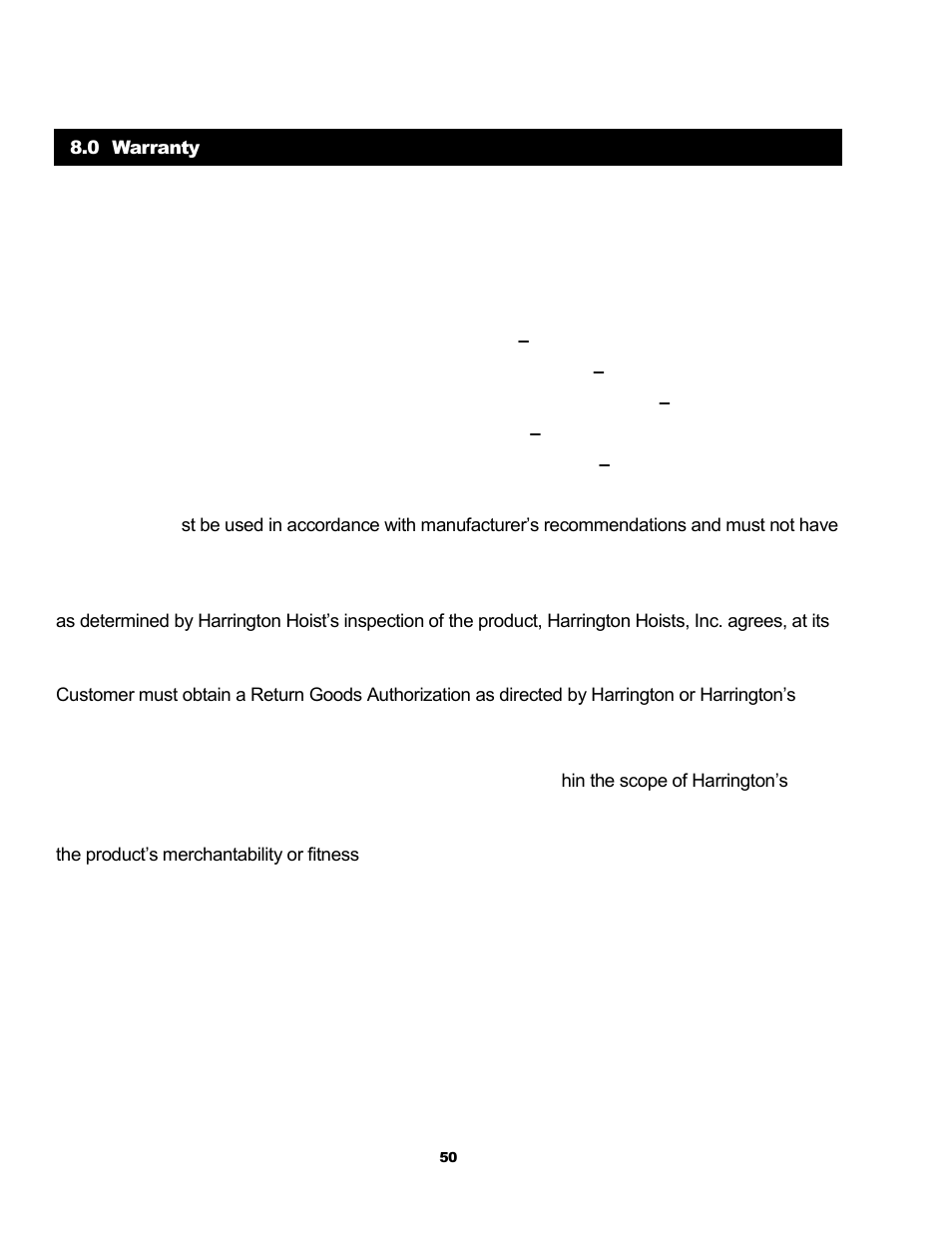 Harrington Hoists and Cranes (N)ER Hoist - ((N)ER2) User Manual | Page 50 / 96