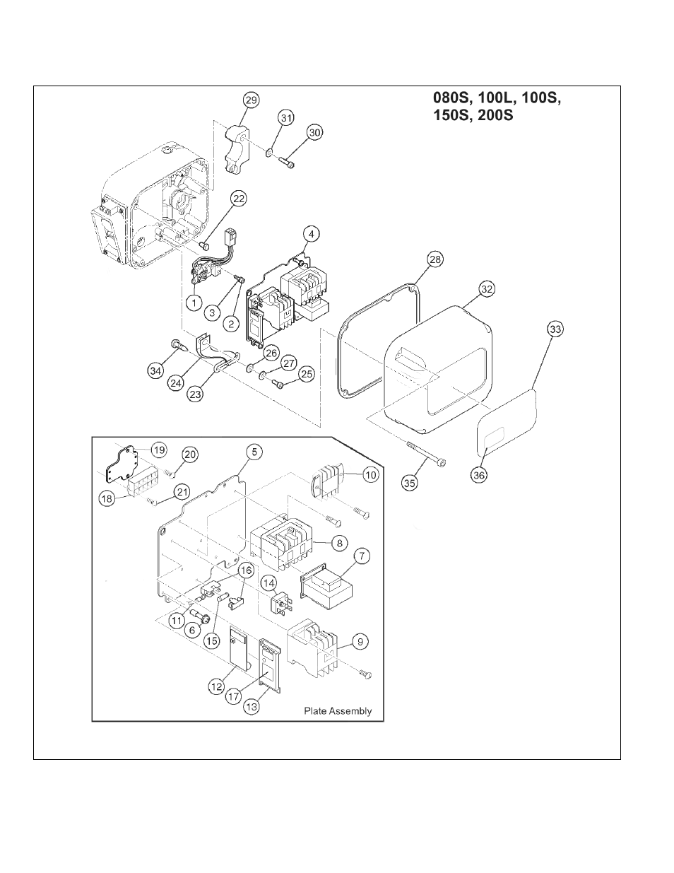 5 electric parts (single speed) | Harrington Hoists and Cranes (N)ER Large Cap Hoist - ((N)ER2 User Manual | Page 34 / 60