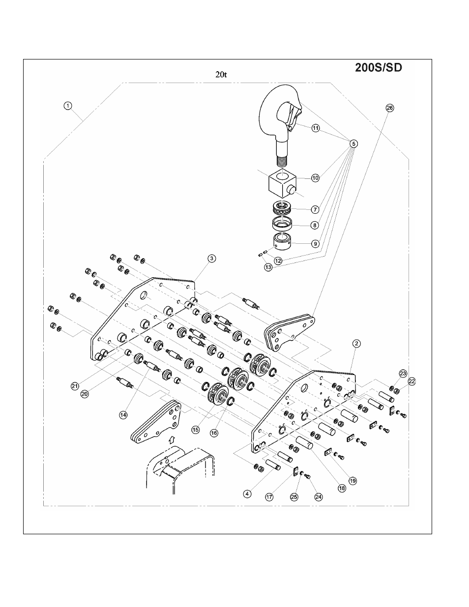 9 top hook parts | Harrington Hoists and Cranes (N)ER Large Cap Hoist - ((N)ER2 User Manual | Page 50 / 60