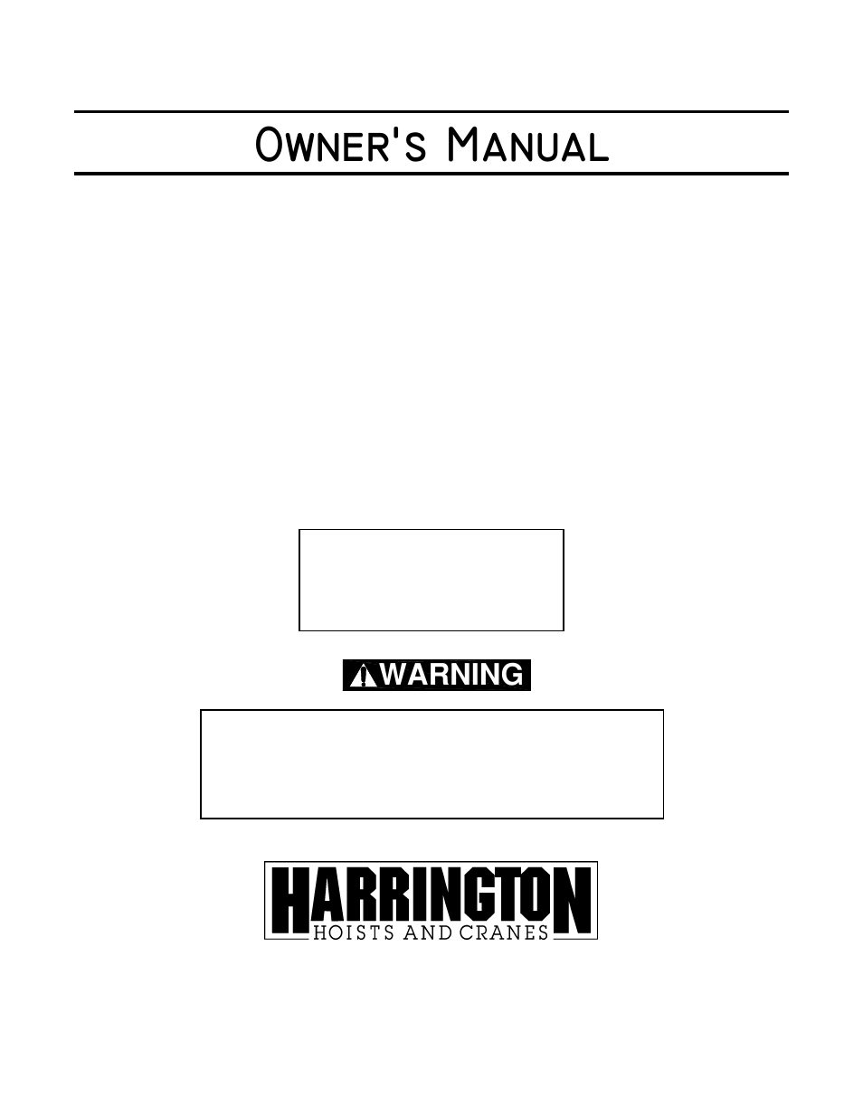 Harrington Hoists and Cranes ED-DA Hoist - (ED3) User Manual | 52 pages
