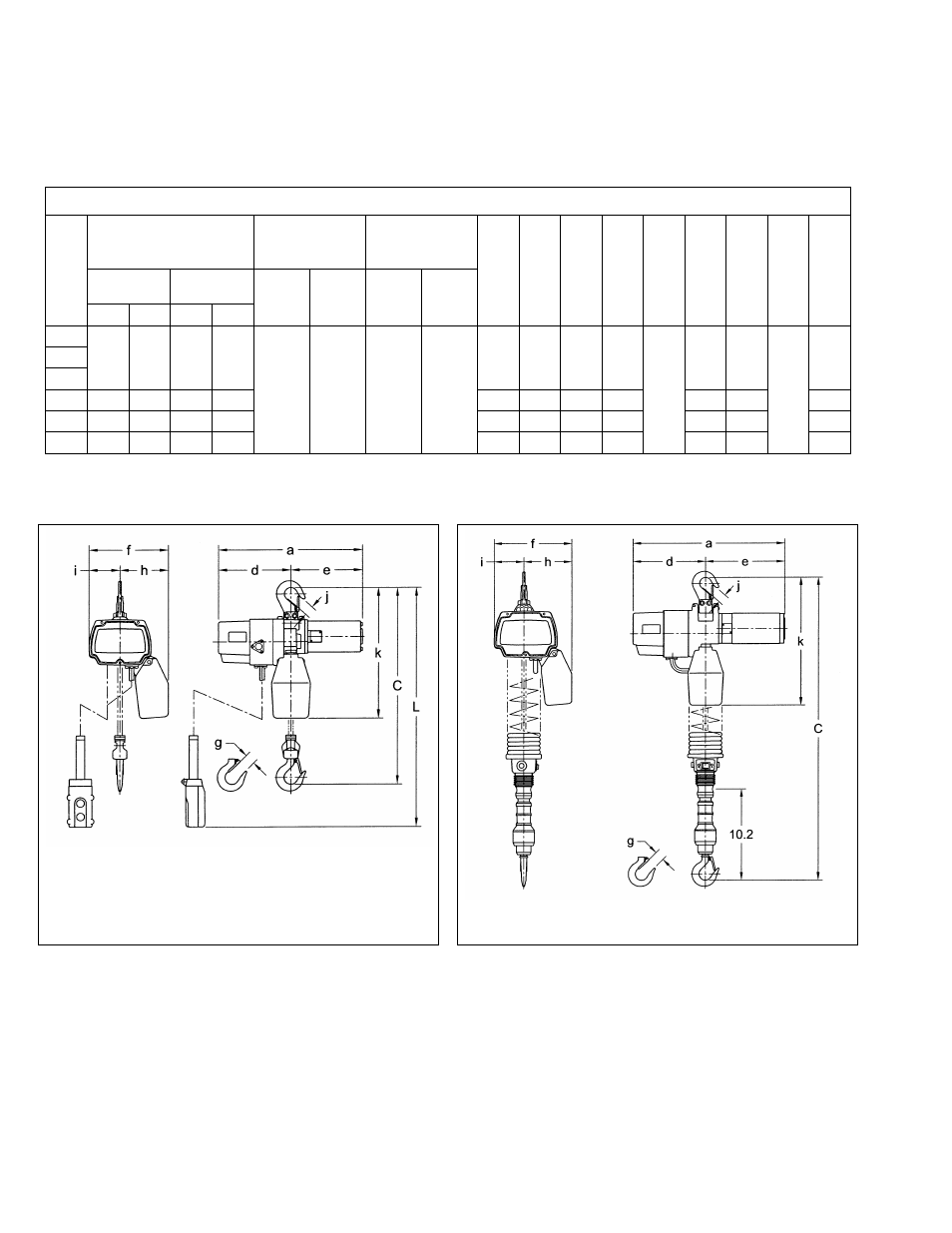 Headroom, 2 dimensions | Harrington Hoists and Cranes ED-DA Hoist - (ED3) User Manual | Page 10 / 52
