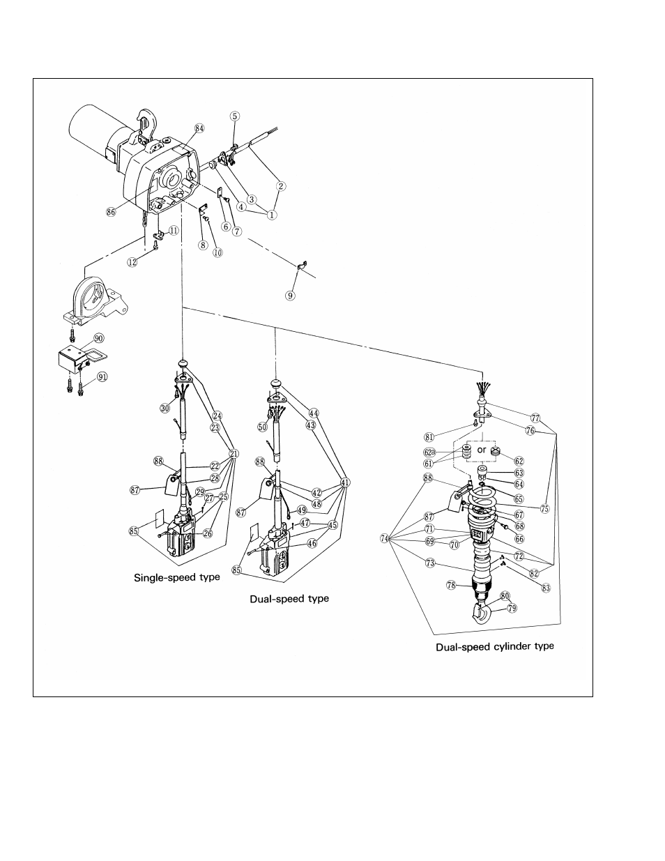 2 power supply and pendant parts | Harrington Hoists and Cranes ED-DA Hoist - (ED3) User Manual | Page 44 / 52