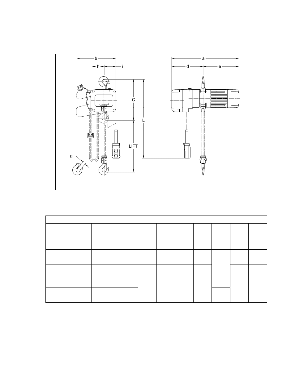 2 dimensions | Harrington Hoists and Cranes SNER Hoist User Manual | Page 9 / 64