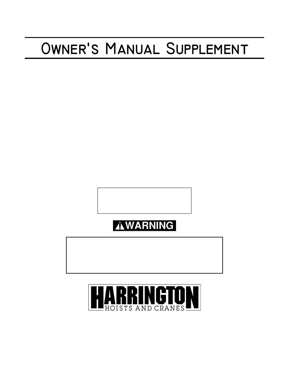 Harrington Hoists and Cranes NER2 Smart Limits Supplement User Manual | 20 pages