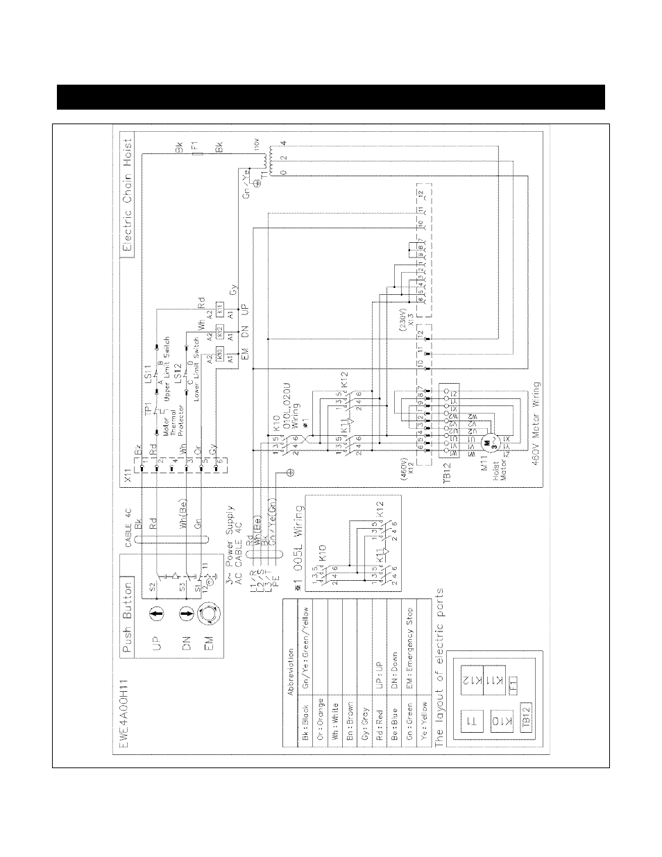 Appendix a: wiring diagram | Harrington Hoists and Cranes TNER Theater Hoist User Manual | Page 53 / 56