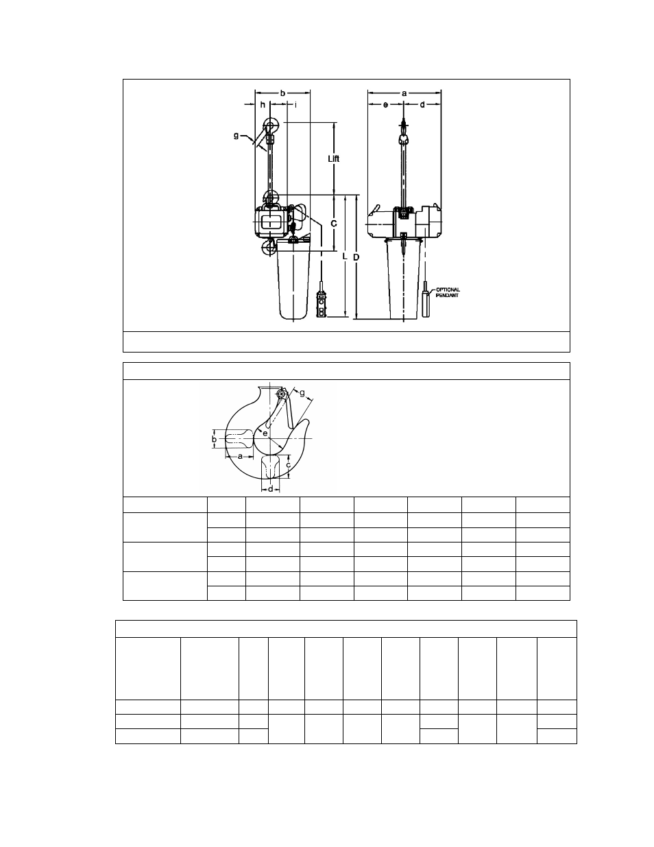2 dimensions | Harrington Hoists and Cranes TNER Theater Hoist User Manual | Page 9 / 56