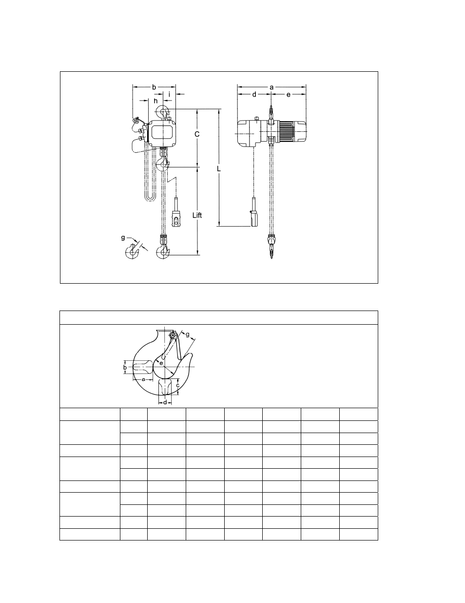 2 dimensions | Harrington Hoists and Cranes (N)ER Hoist - ((N)ER1) User Manual | Page 10 / 72