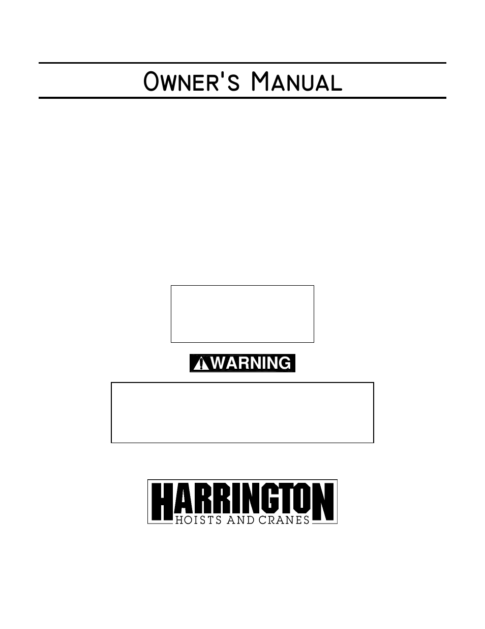 Harrington Hoists and Cranes GT Trolley User Manual | 80 pages